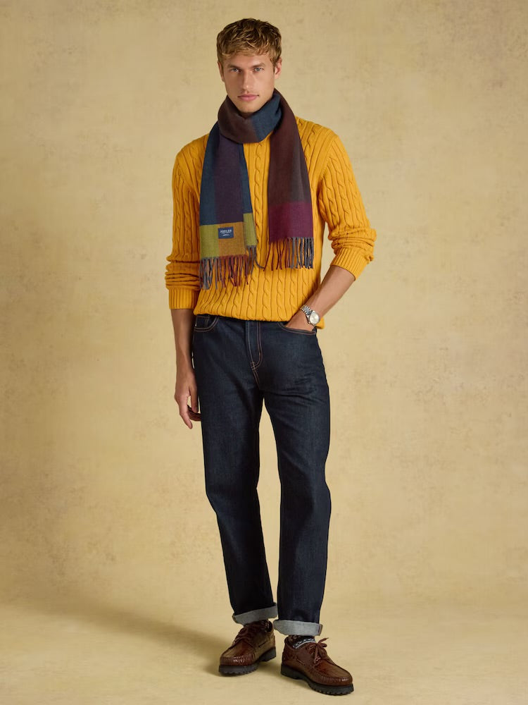 Joules Mens Langtree Multi Herringbone Scarf V26950 Clothing ONE SIZE / Multi