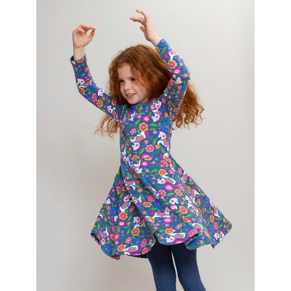 Kite Girls Darling Dala Skater Dress 64-9246-Ogd Clothing 3YRS / Multi,4YRS / Multi,5YRS / Multi,6YRS / Multi,7YRS / Multi,8YRS / Multi,9YRS / Multi