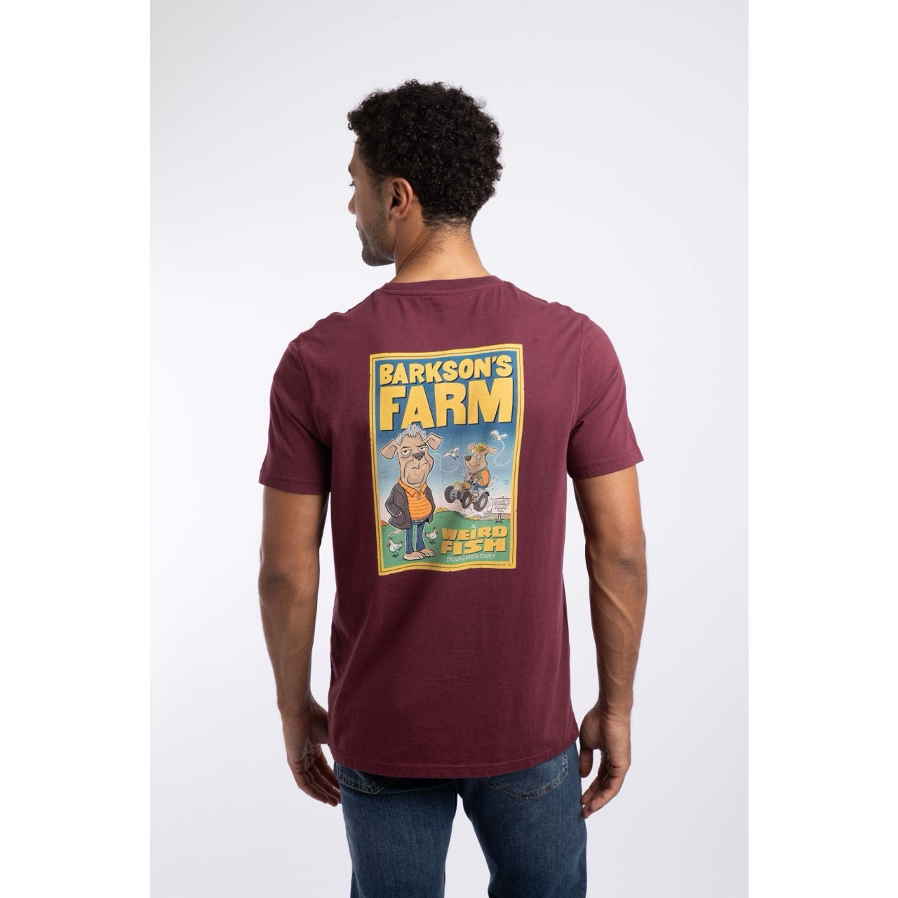 Weird Fish Mens Barkson Farm T-Shirt 203648 Bordeaux Clothing S / Bordeaux,M / Bordeaux,L / Bordeaux,XL / Bordeaux