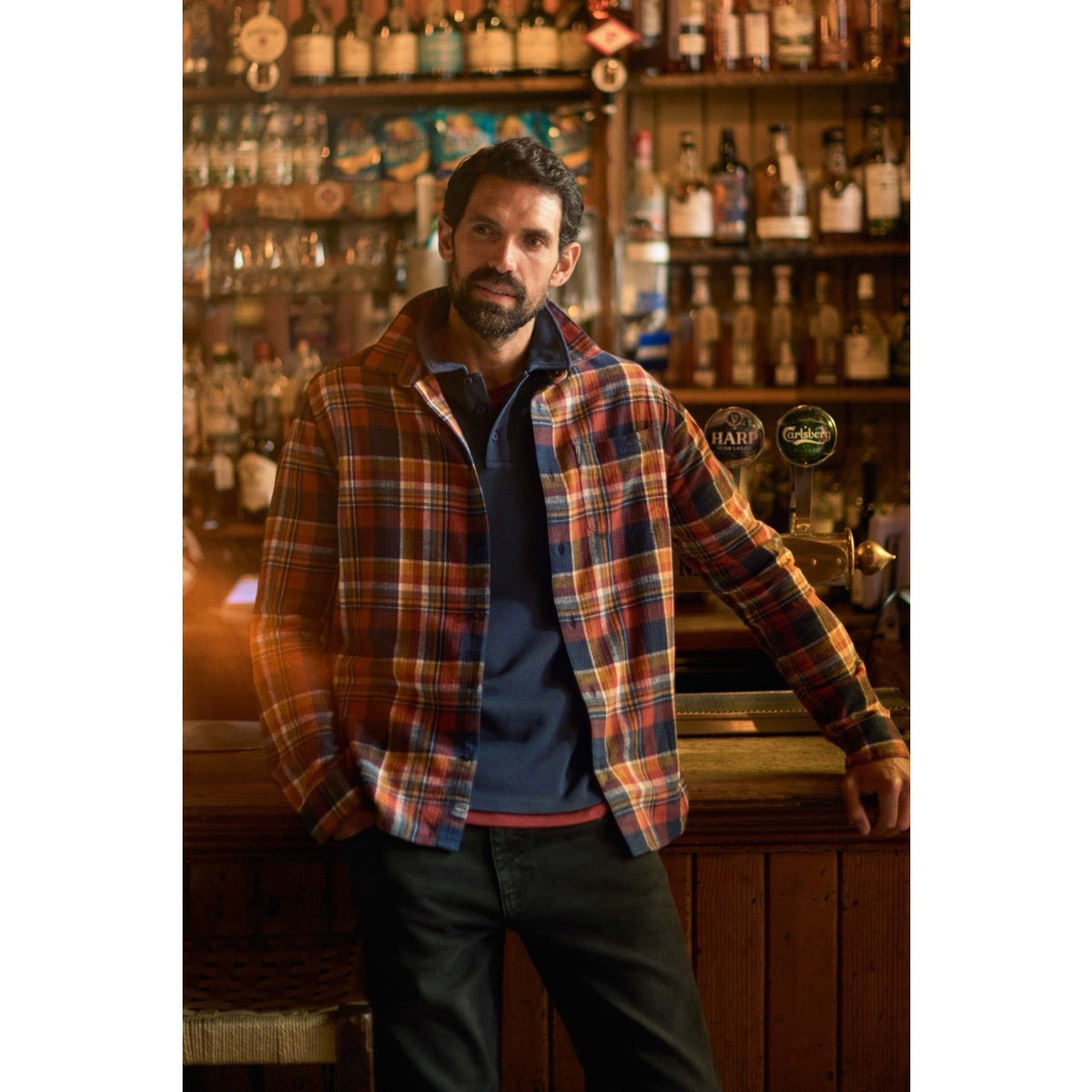 Weird Fish Mens Broxton Check Shirt 204347 Pumpkin