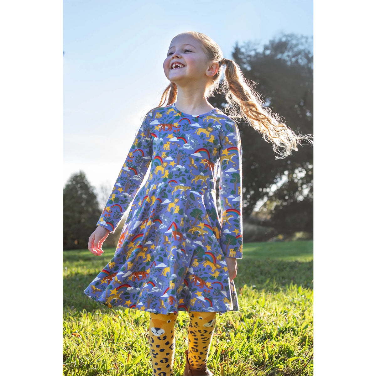Frugi Norah Girls Tights 500065A5prle Leopard Clothing 2-4YRS / Yellow,4-6YRS / Yellow,6-8YRS / Yellow,8-10YRS / Yellow