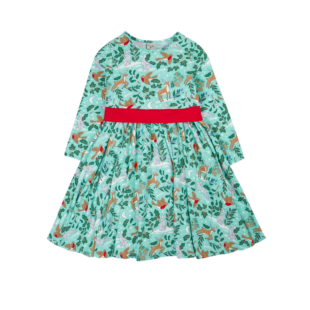 Frugi Infant Party Dress 500057A5fefo Festive Forest Clothing 12-18M / Aqua,18-24M / Aqua