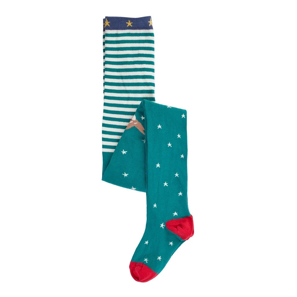 Frugi Girls Norah Tights 500065A6sjoq Green Star Robbin Clothing 1-2YRS / Green,2-4YRS / Green,4-6YRS / Green,6-8YRS / Green,8-10YRS / Green