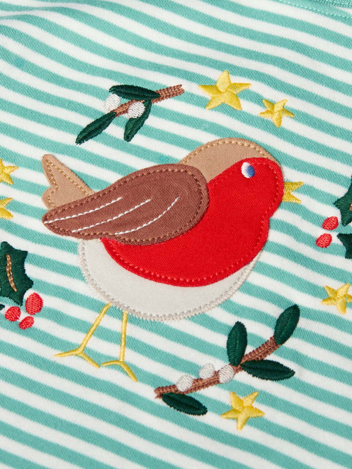 Frugi Discovery T-Shirt 500136A6msro Stripe Robin Clothing 5-6YRS / Seagrass,6-7YRS / Seagrass,7-8YRS / Seagrass,8-9YRS / Seagrass,9-10YRS / Seagrass