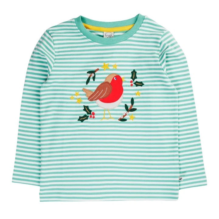 Frugi Discovery T-Shirt 500136A6msro Stripe Robin Clothing 5-6YRS / Seagrass,6-7YRS / Seagrass,7-8YRS / Seagrass,8-9YRS / Seagrass,9-10YRS / Seagrass