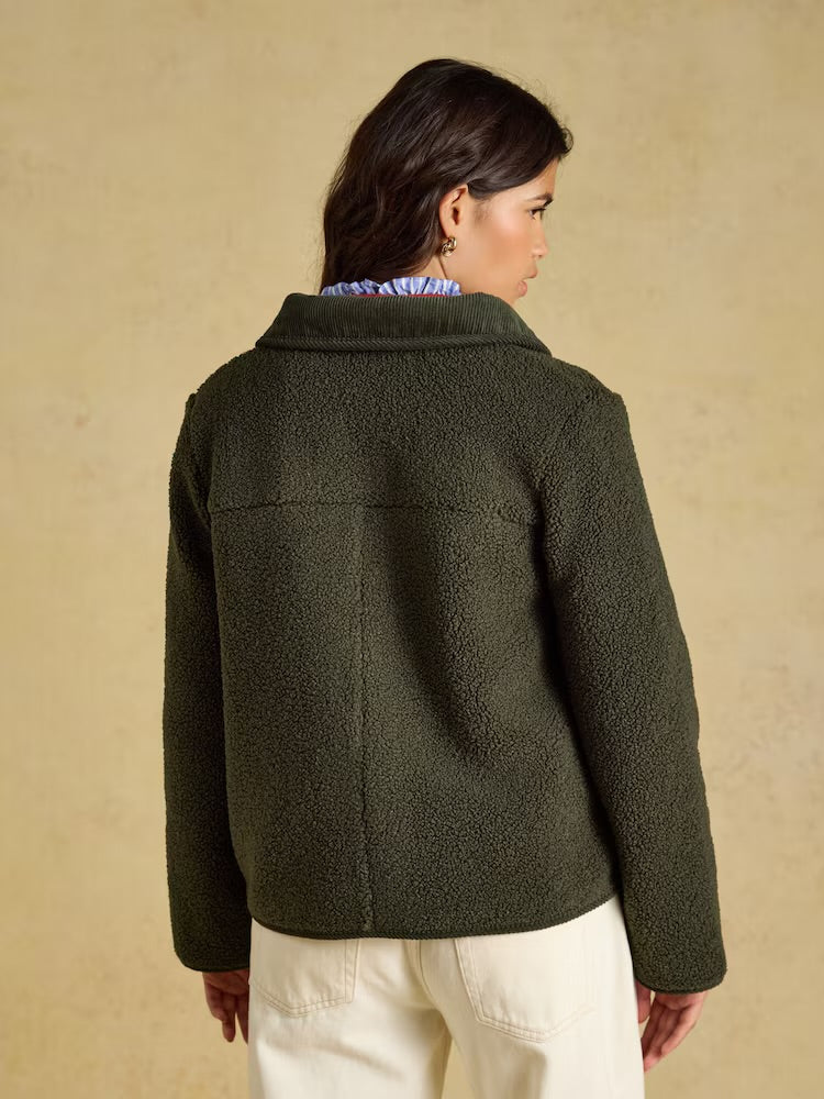 Joules Womens Sadie Fleece Jacket V50-135 Khaki Clothing UK10 / Khaki,UK12 / Khaki,UK14 / Khaki,UK16 / Khaki,UK18 / Khaki