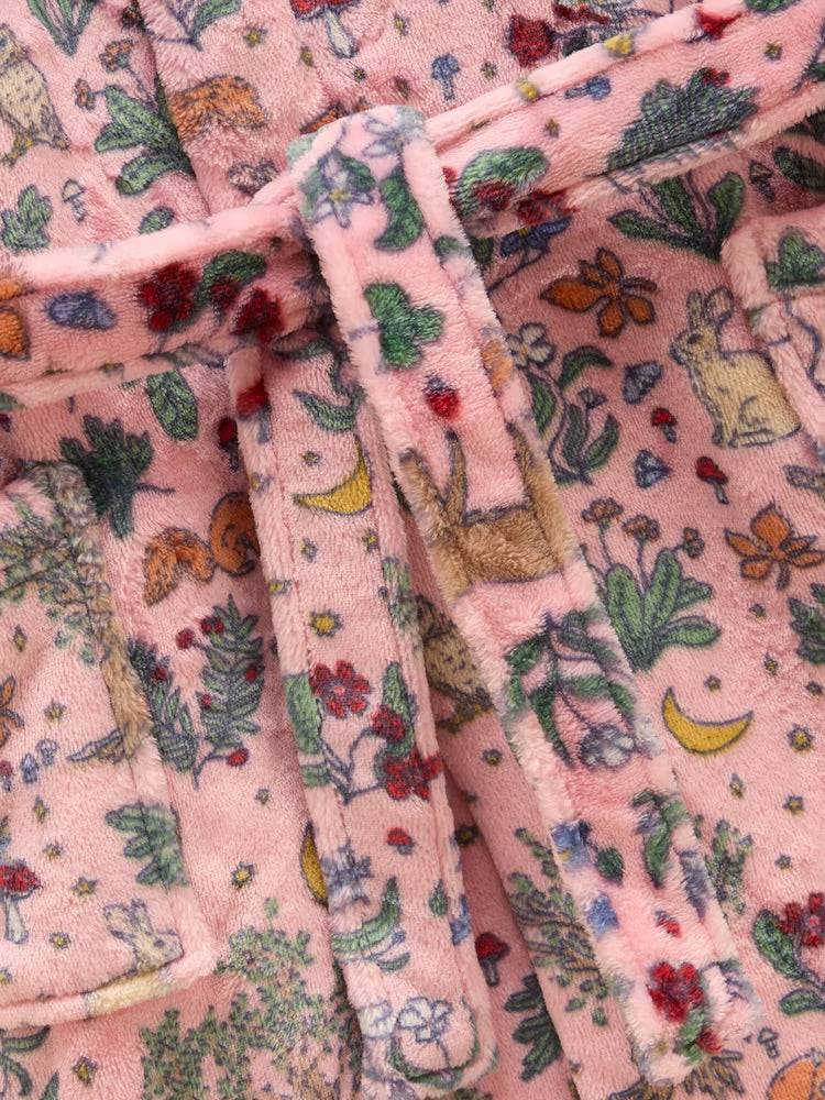 Joules Girls Woodland Dressing Gown Y33-291 Clothing 3-4YRS / Pink,5-6YRS / Pink,7-8YRS / Pink,9-10YRS / Pink