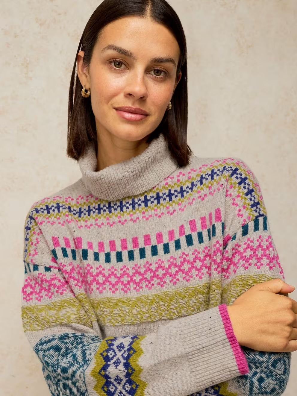 White Stuff Womens Felicity Fairisle Jumper 447471 Clothing UK8 / Multi,UK10 / Multi,UK12 / Multi,UK14 / Multi,UK16 / Multi