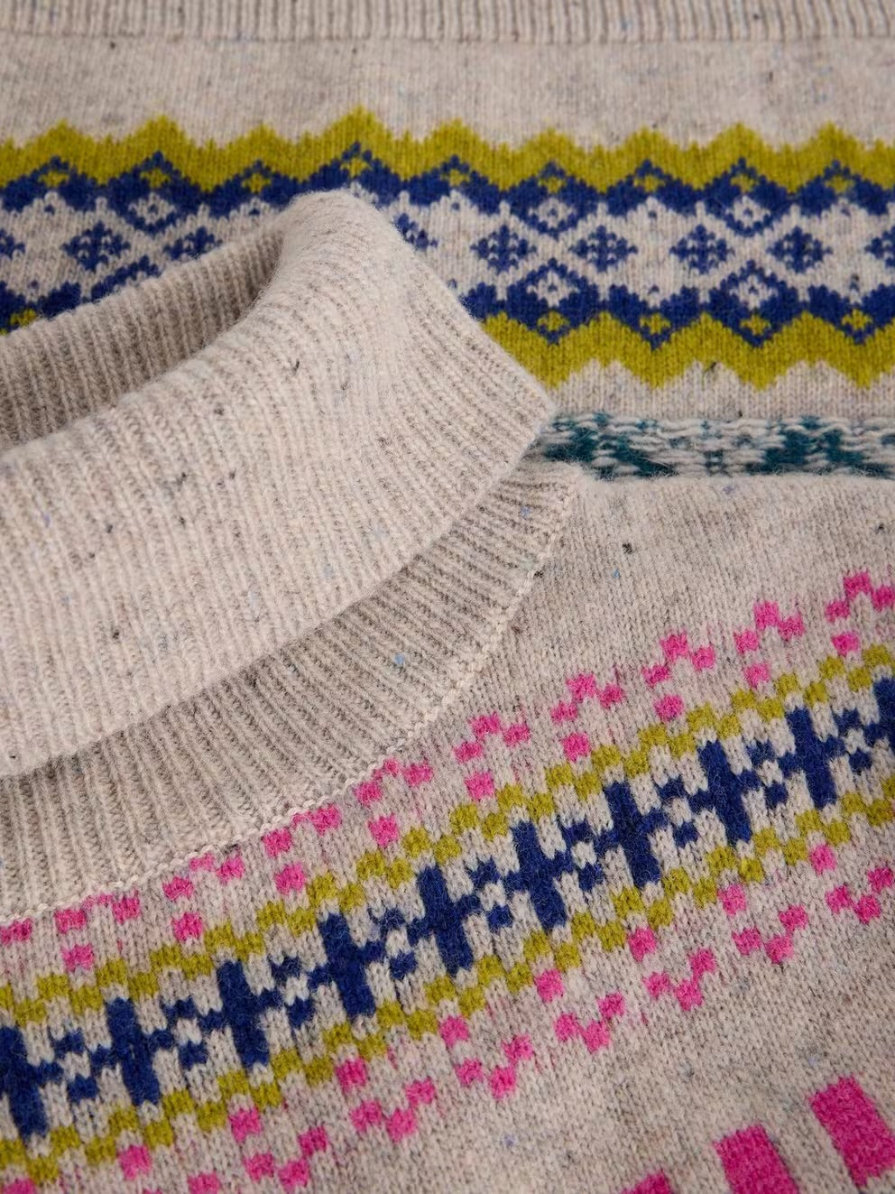 White Stuff Womens Felicity Fairisle Jumper 447471 Clothing UK8 / Multi,UK10 / Multi,UK12 / Multi,UK14 / Multi,UK16 / Multi