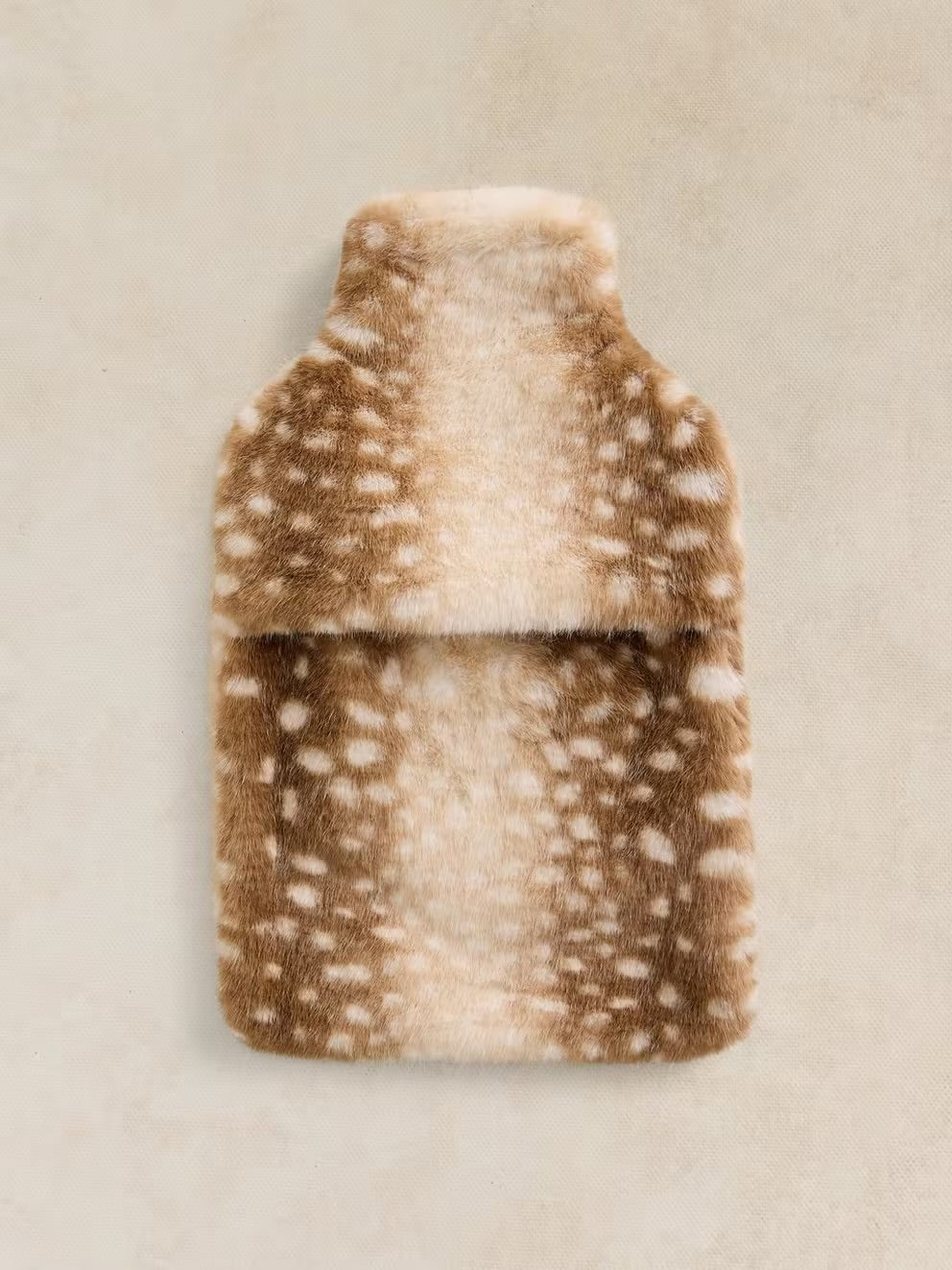 White Stuff Womens Animal Print Faux Fur Hot Water Bottle Clothing ONE SIZE / Beige