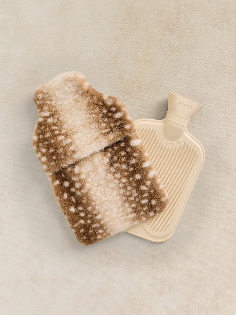 White Stuff Womens Animal Print Faux Fur Hot Water Bottle Clothing ONE SIZE / Beige
