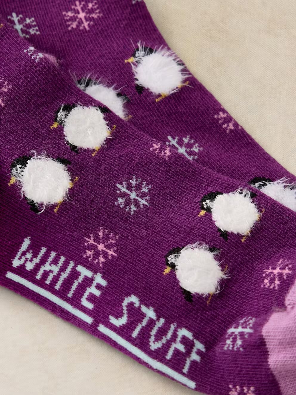 White Stuff Fluffy Penguin Socks 447491 Clothing UK3-5 / Purple,UK6-8 / Purple