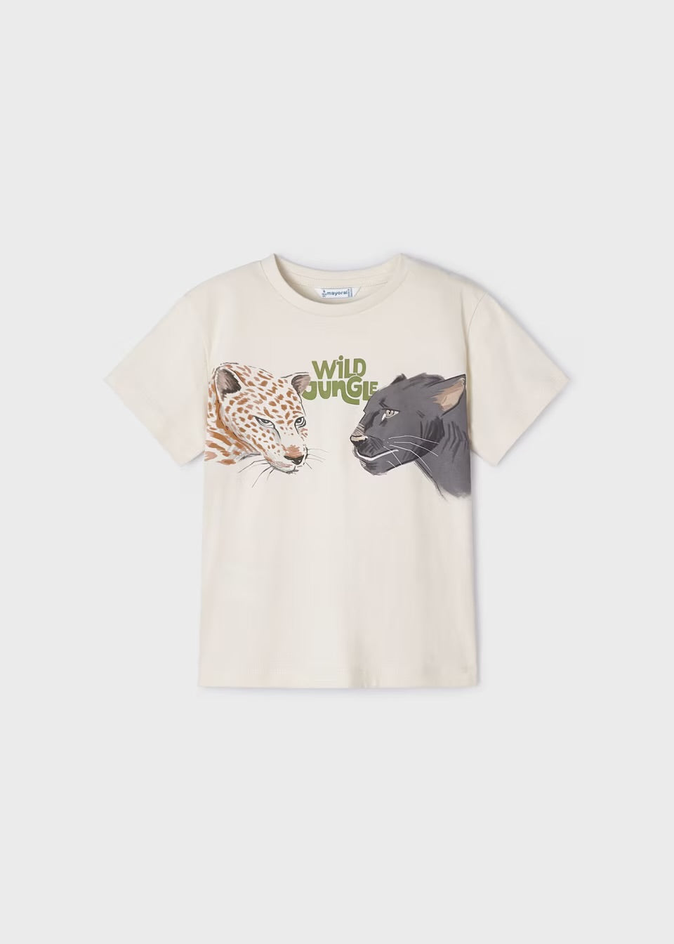 Mayoral Boys Wild Jungle T-Shirt 3011 Milk Clothing 3YRS / Natural,4YRS / Natural,5YRS / Natural,6YRS / Natural,7YRS / Natural,8YRS / Natural,9YRS / Natural