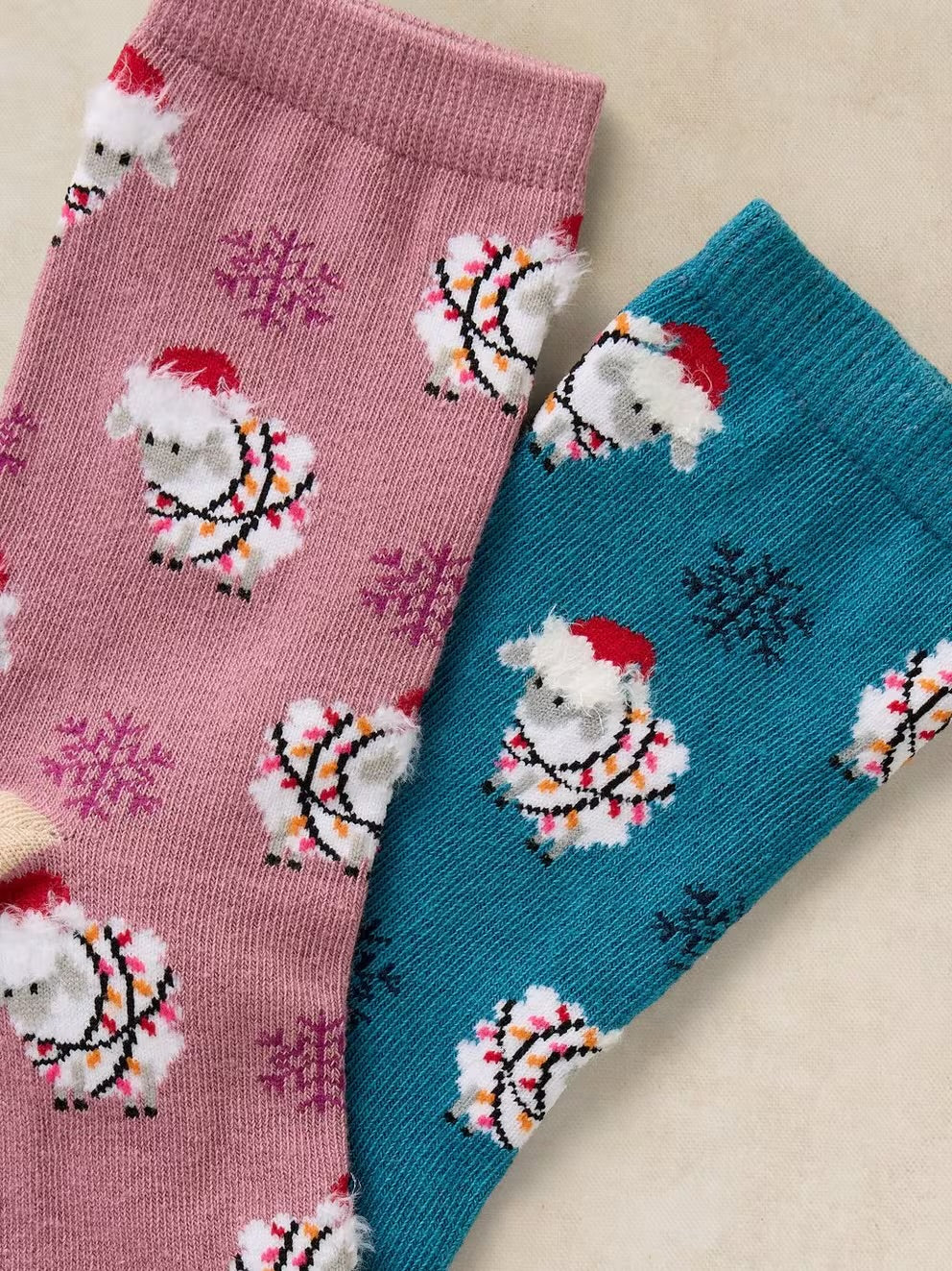White Stuff Womens 2 Pack Socks 447496 Fluffy Christmas Sheep Clothing UK3-5 / Multi,UK6-8 / Multi