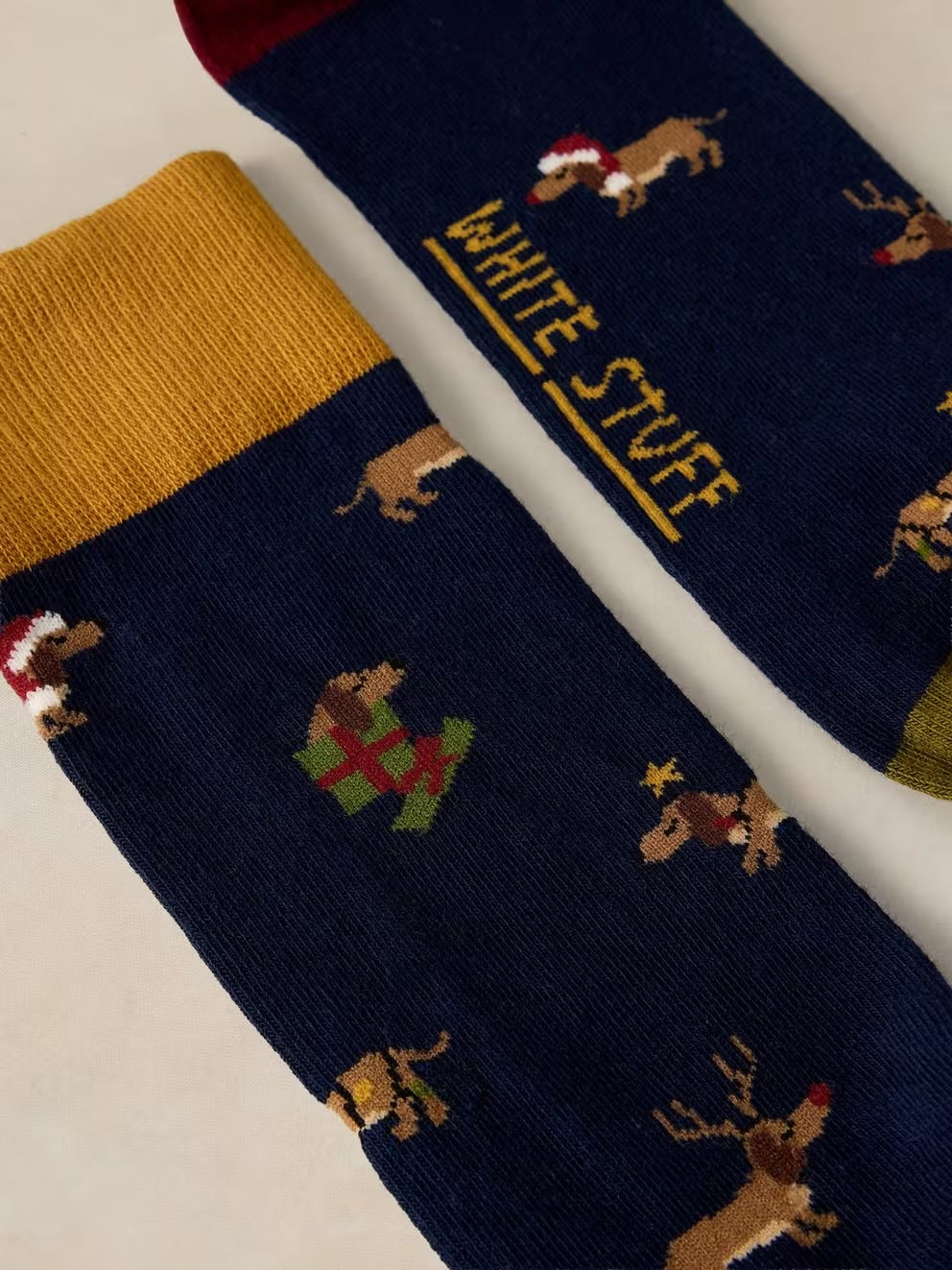 White Stuff Mens Dog Cracker Socks 447402 Clothing UK7-9 / Navy,UK10-12 / Navy
