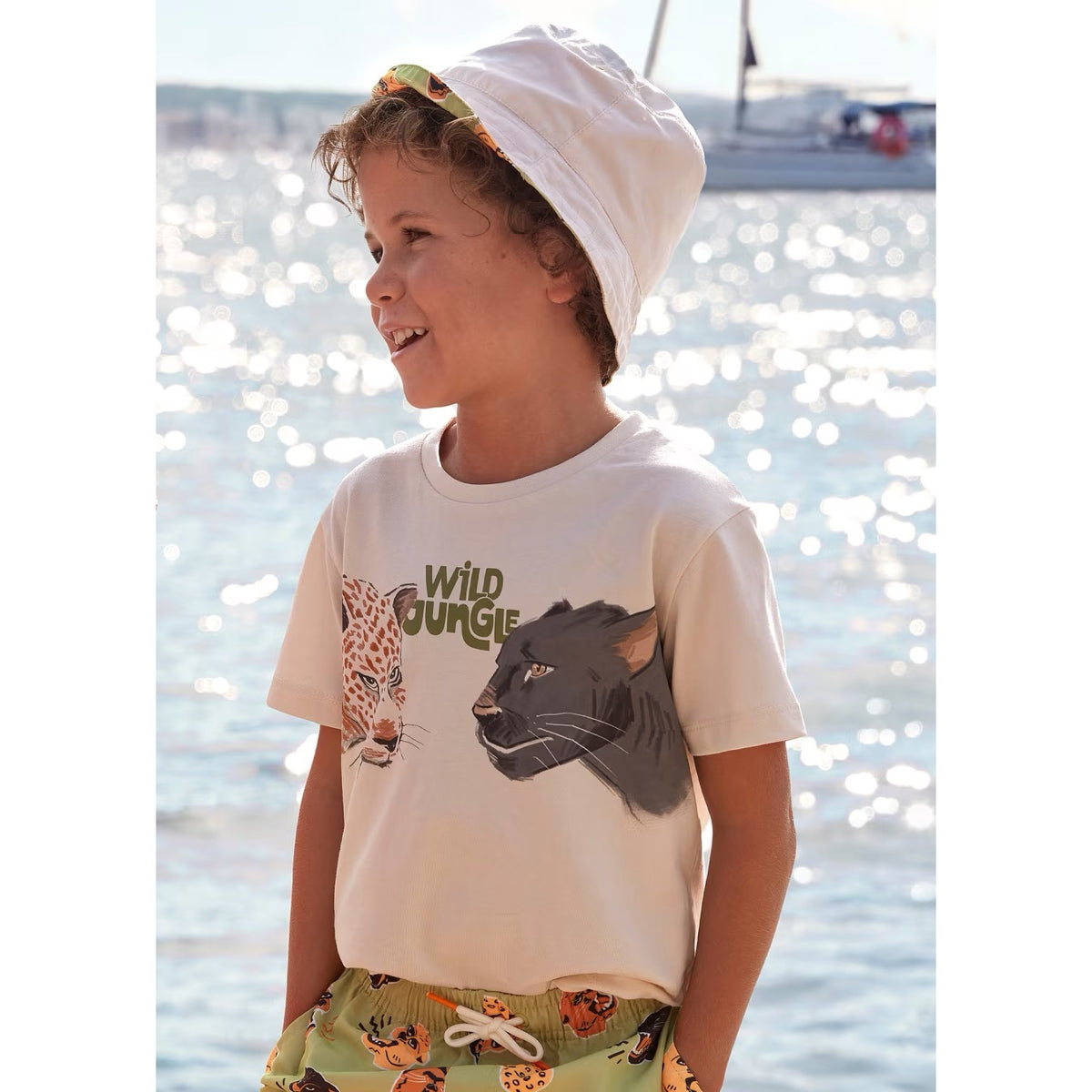 Mayoral Boys Wild Jungle T-Shirt 3011 Milk Clothing 3YRS / Natural,4YRS / Natural,5YRS / Natural,6YRS / Natural,7YRS / Natural,8YRS / Natural,9YRS / Natural