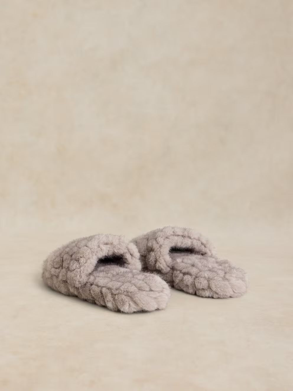 White Stuff Womens Faux Fur Slippers 447633 Grey