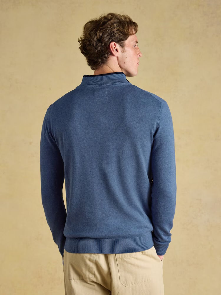 Joules Mens Hillside Quarter Zip Y37-256 Blue