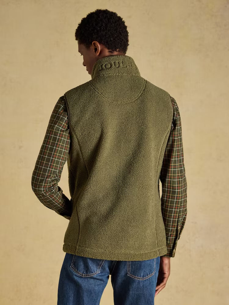 Joules Mens Heritage Borg Fleece Gilet Y95583 Khaki