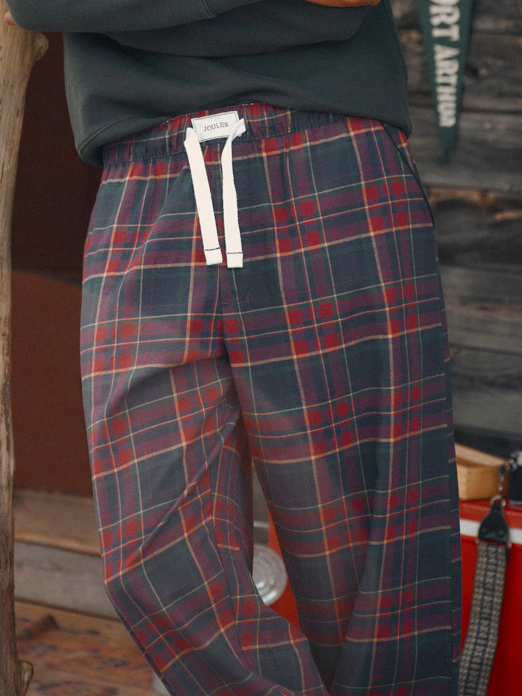 Joules Mens Flannel Pyjama Bottoms Y95-852 Burgundy