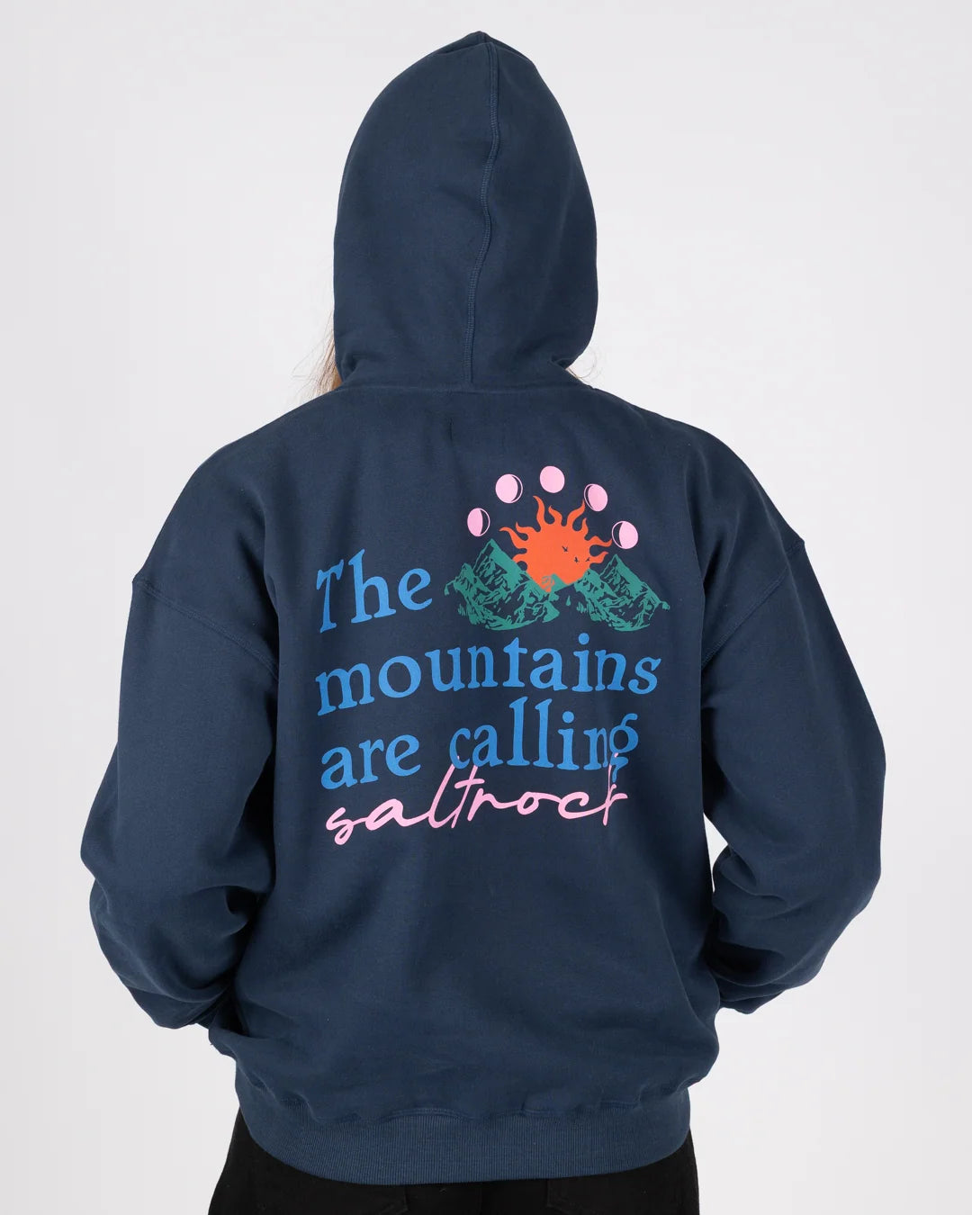 Saltrock Womens Mountain Calling Oversized Hoodie Blue