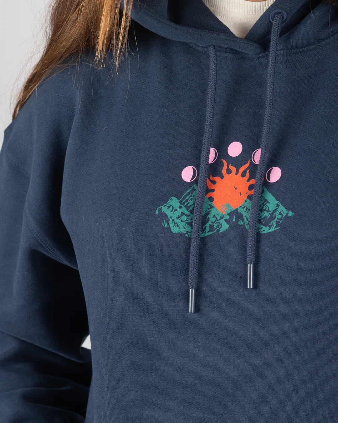Saltrock Womens Mountain Calling Oversized Hoodie Blue