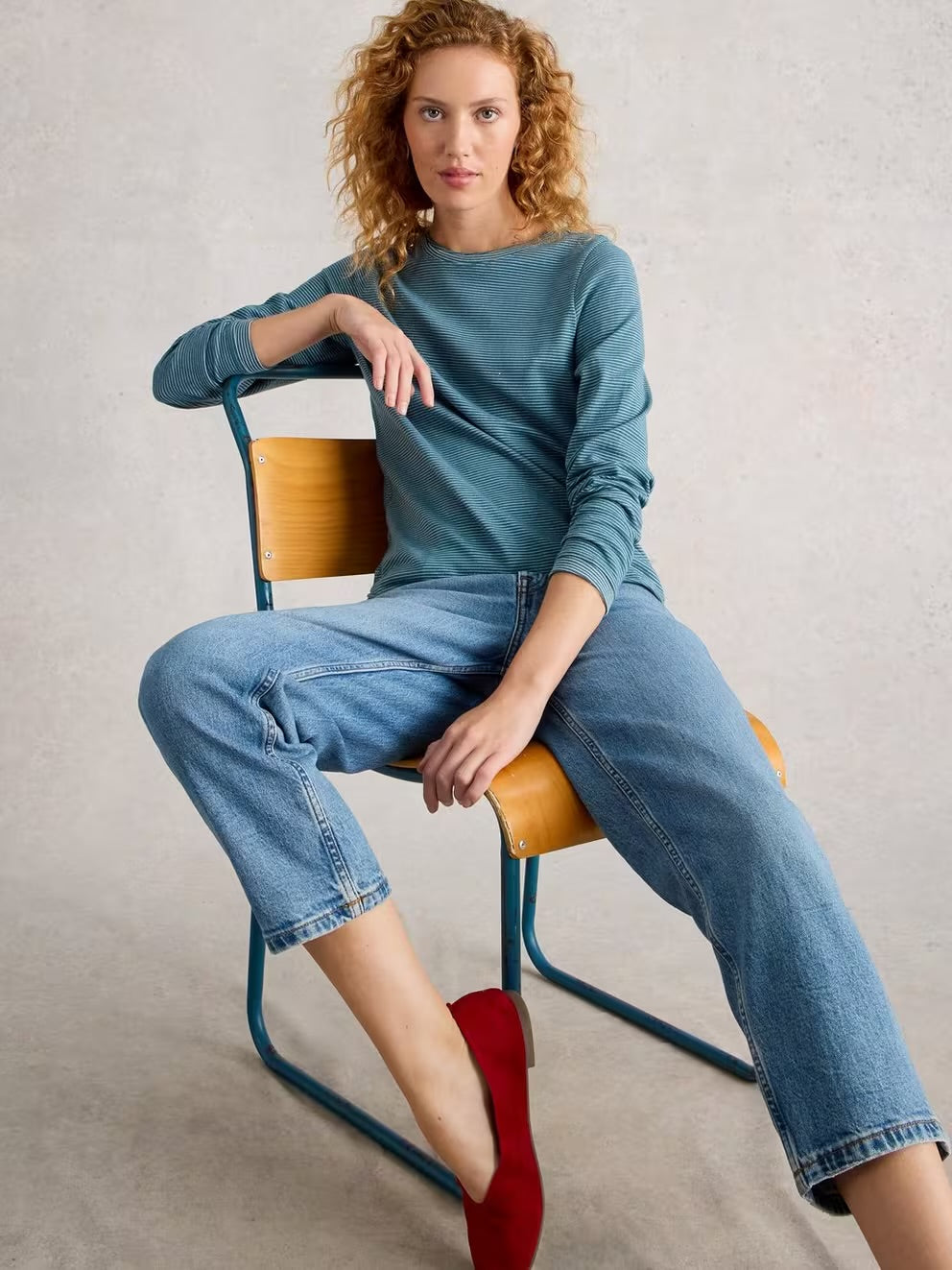 White Stuff Womens Clara Sparkle Stripe T-Shirt 444667 Mid Blue Clothing UK8 / Blue,UK10 / Blue,UK12 / Blue,UK14 / Blue,UK16 / Blue,UK18 / Blue