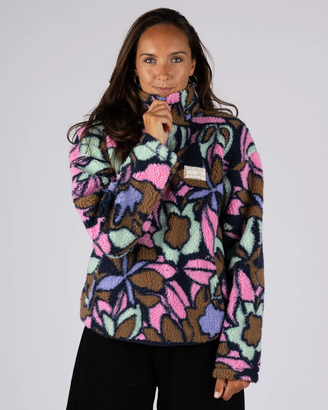 Saltrock Womens Fleur Borg Fleece Pink Multi Clothing S / Multi,M / Multi,L / Multi