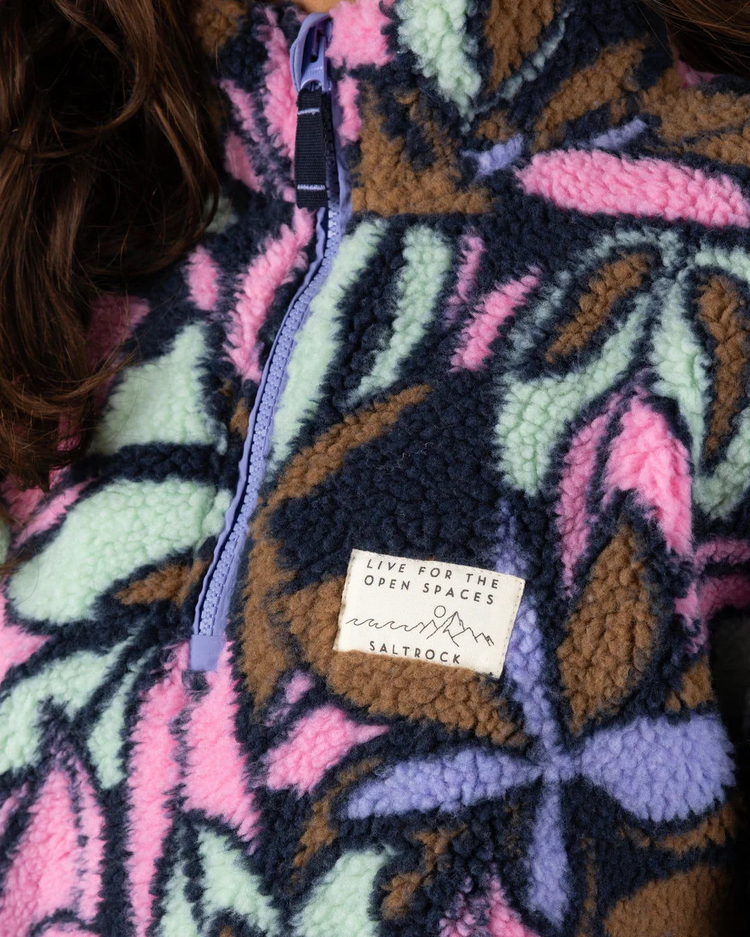 Saltrock Womens Fleur Borg Fleece Pink Multi Clothing S / Multi,M / Multi,L / Multi