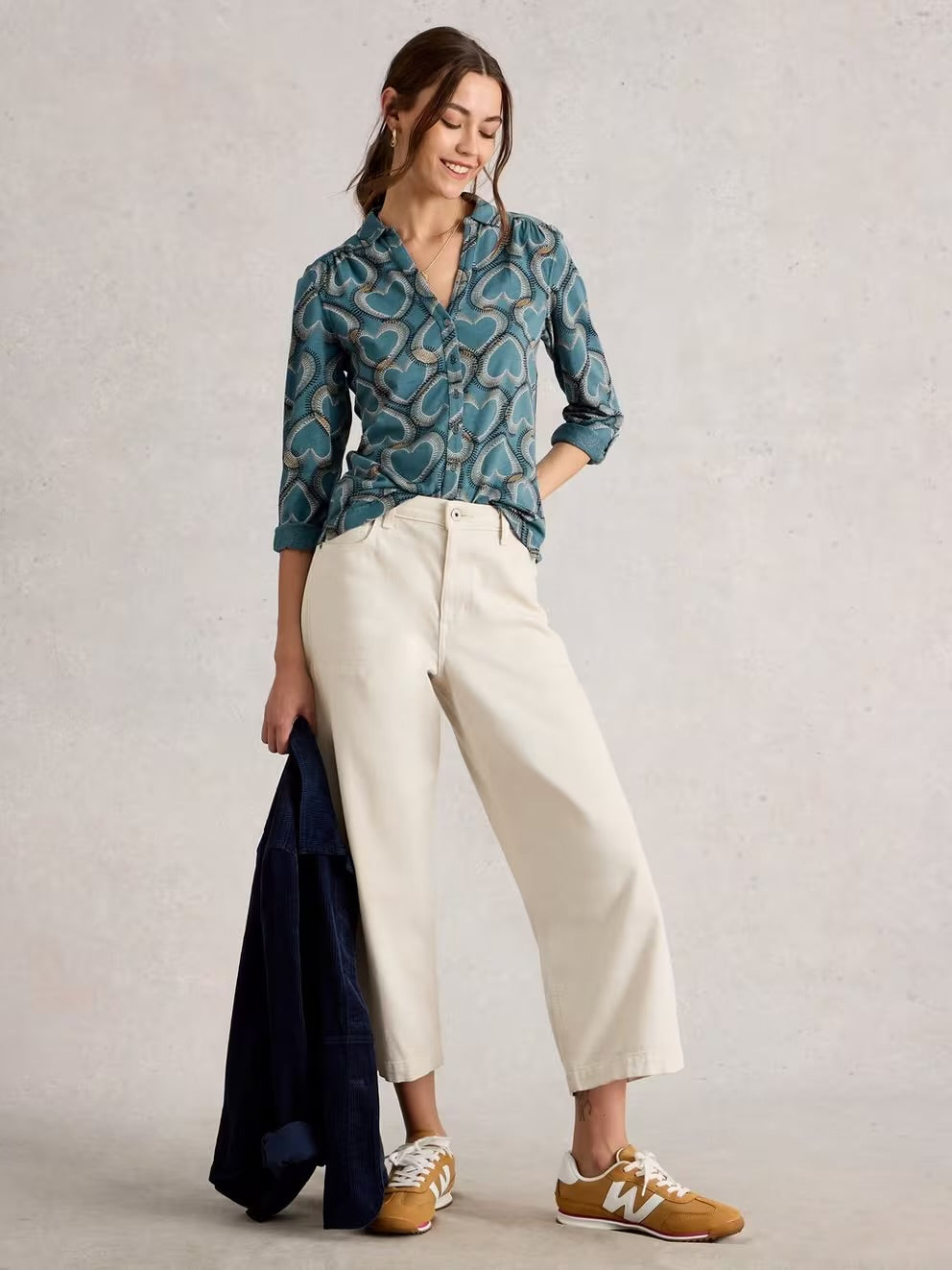 White Stuff Womens Annie Jersey Shirt 444664 Big Blue Hearts Clothing UK8 / Blue,UK10 / Blue,UK12 / Blue,UK14 / Blue,UK16 / Blue,UK18 / Blue