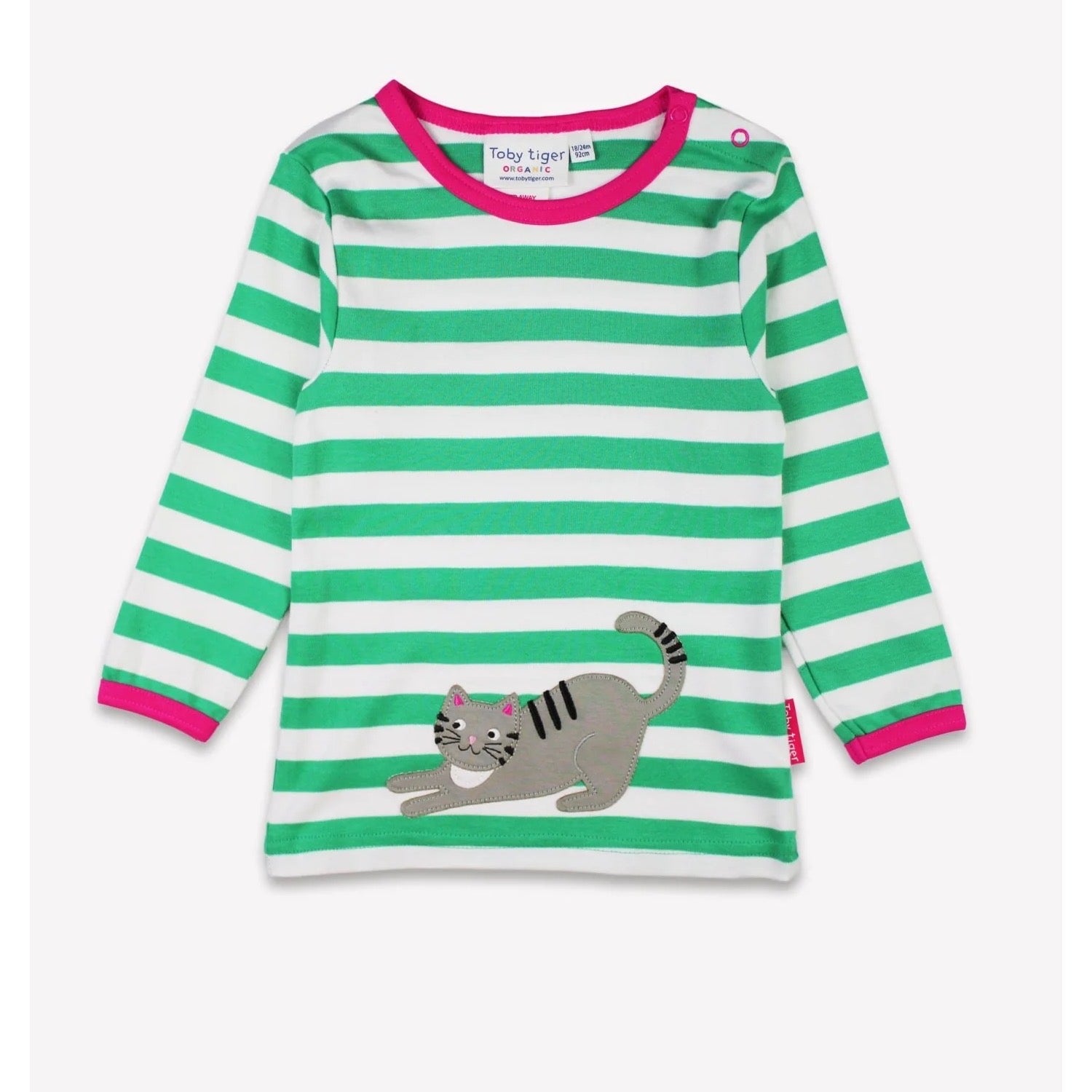 Toby Tiger Green Kitten Infant T-Shirt Clothing 6-12M / Green,12-18M / Green,18-24M / Green,2-3YRS / Green