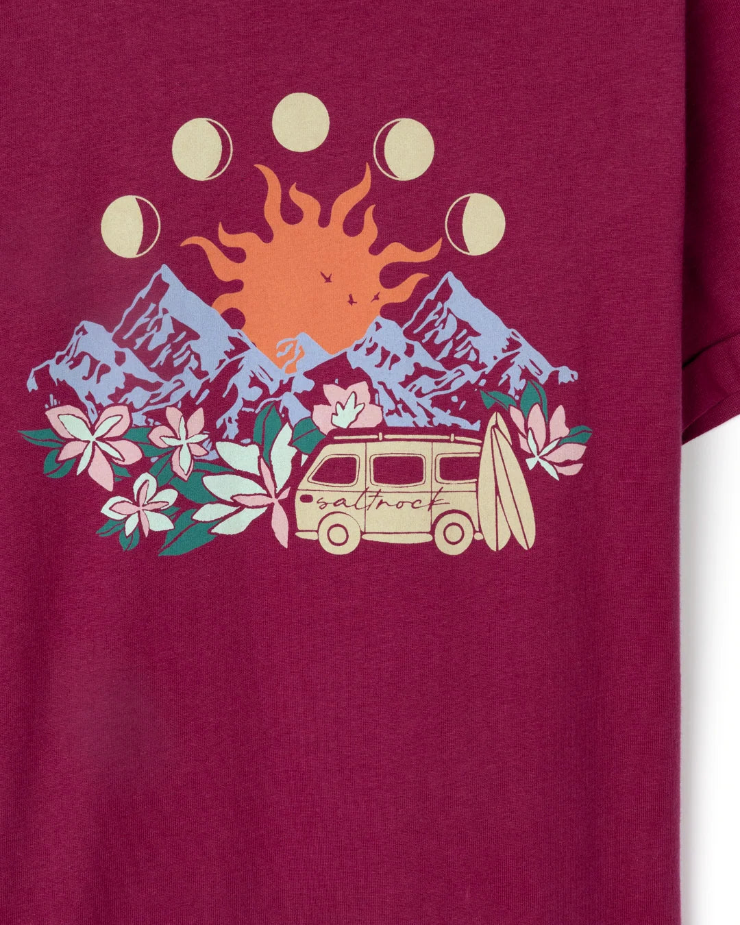 Saltrock Girls Rise And Shine T-Shirt Redcurrant Clothing 9/10YRS / Redcurrant,11/12YRS / Redcurrant,13YRS / Redcurrant