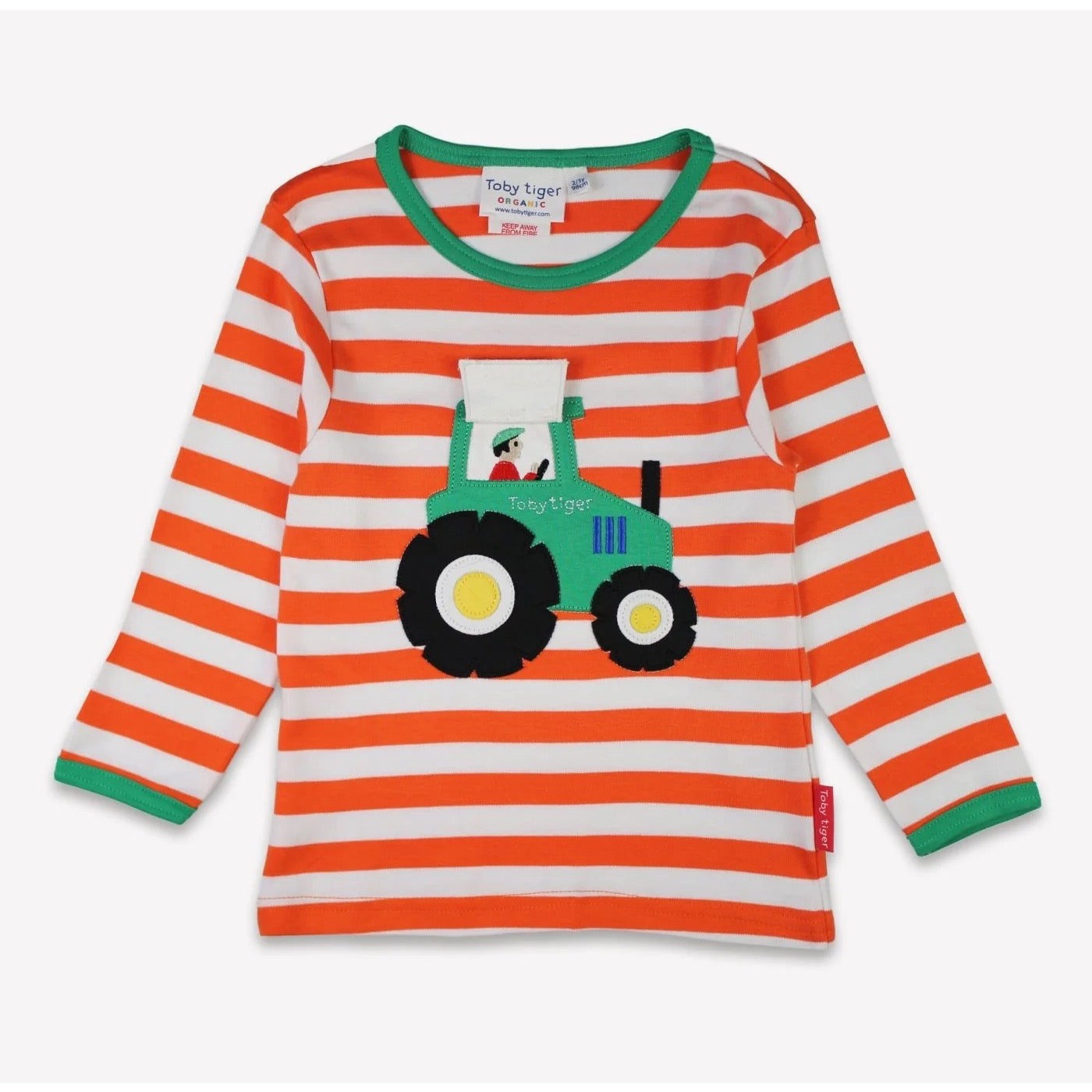 Toby Tiger Orange Tractor Infant T-Shirt Lsaortract04 Clothing 6-12M / Orange,12-18M / Orange,18-24M / Orange,2-3YRS / Orange,3-4YRS / Orange,4-5YRS / Orange,5-6YRS / Orange