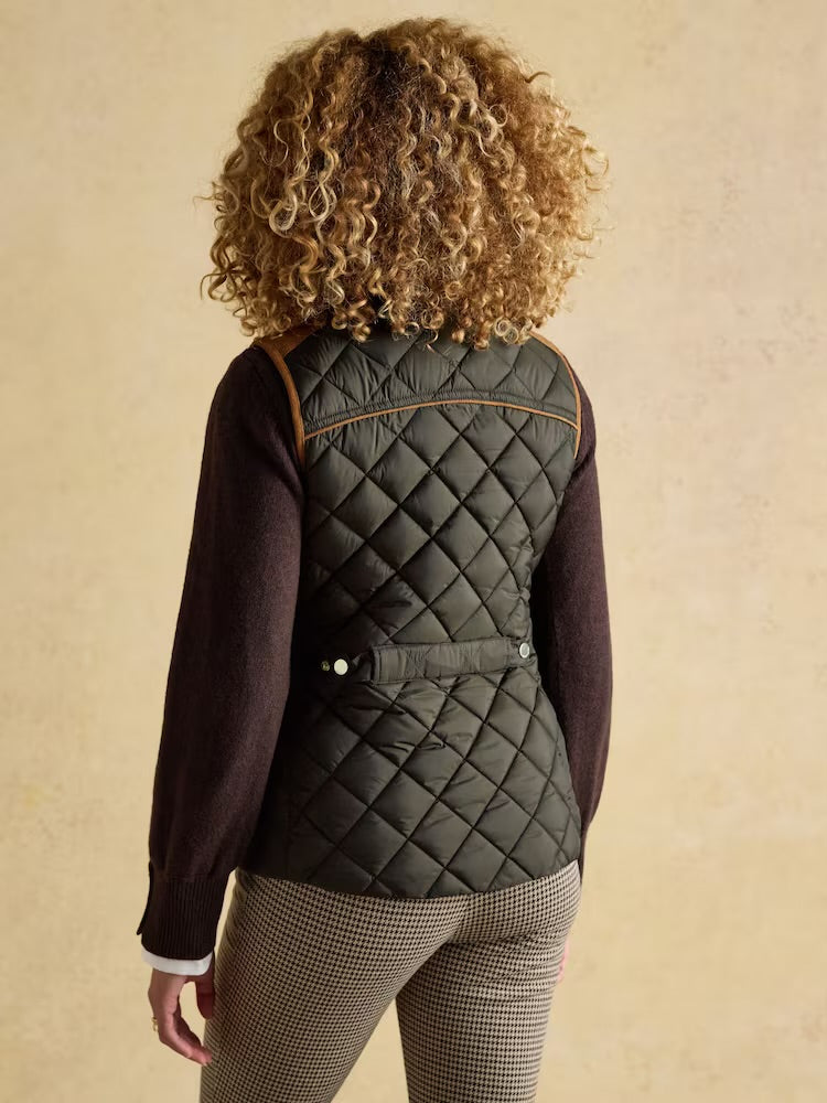 Joules Womens Braemar Luxe Gilet 153-471 Khaki Clothing UK12 / Khaki,UK14 / Khaki,UK16 / Khaki