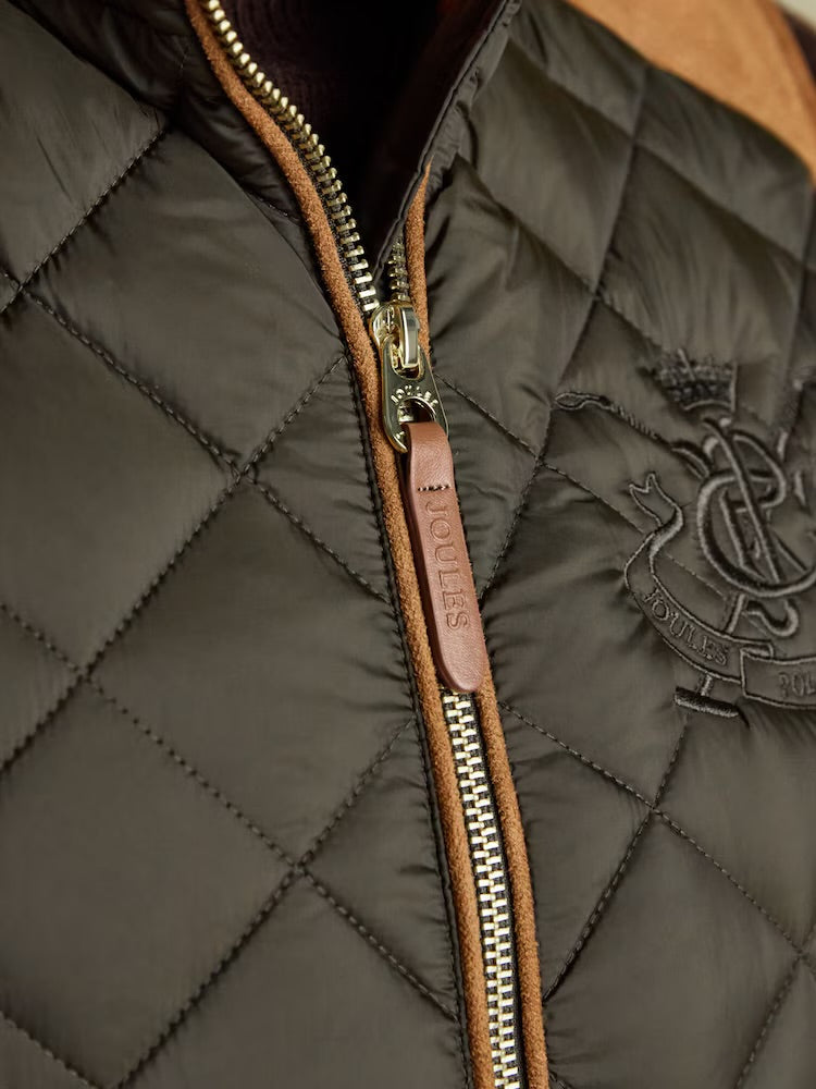 Joules Womens Braemar Luxe Gilet 153-471 Khaki Clothing UK12 / Khaki,UK14 / Khaki,UK16 / Khaki