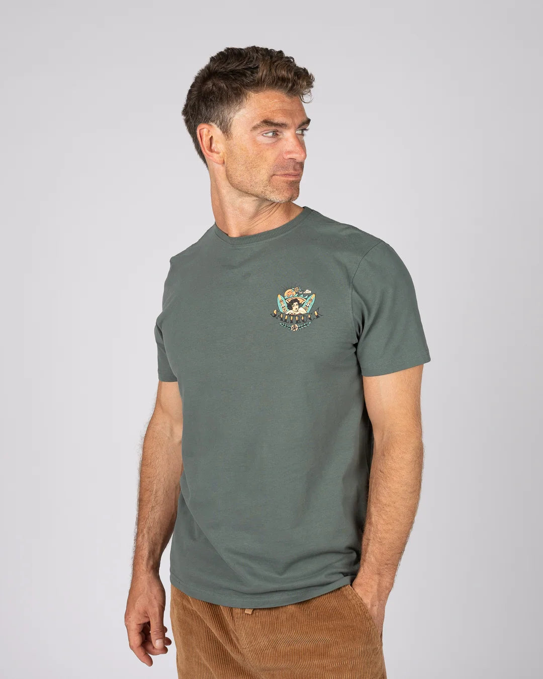 Saltrock Mens Tiger Tattoo T-Shirt Green Clothing S / Green,M / Green,L / Green,XL / Green
