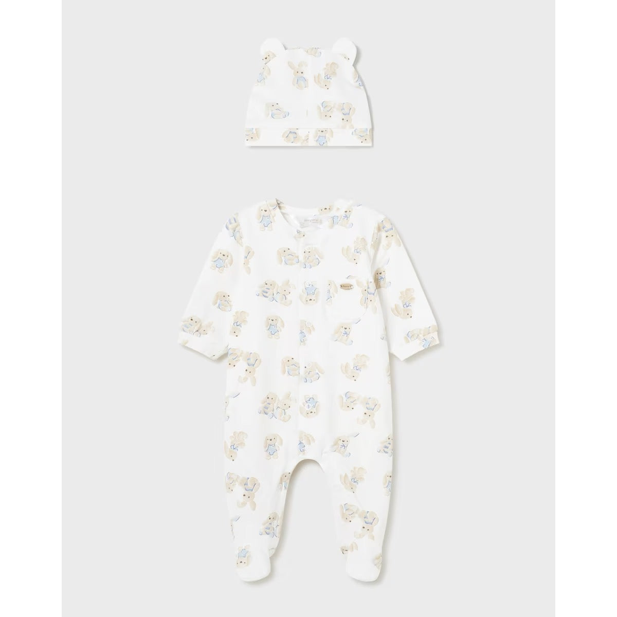 Mayoral Baby Boys Bunny Sleepsuit Set 1721 Blue Clothing 0-1M / White,1-2M / White,2-4M / White,4-6M / White,6-9M / White