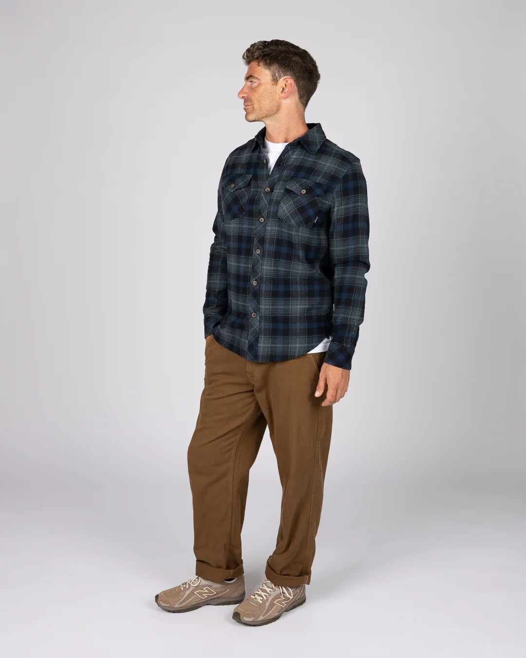 Saltrock Mens Miles Flannel Shirt Blue Check Clothing S / Blue,M / Blue,L / Blue,XL / Blue