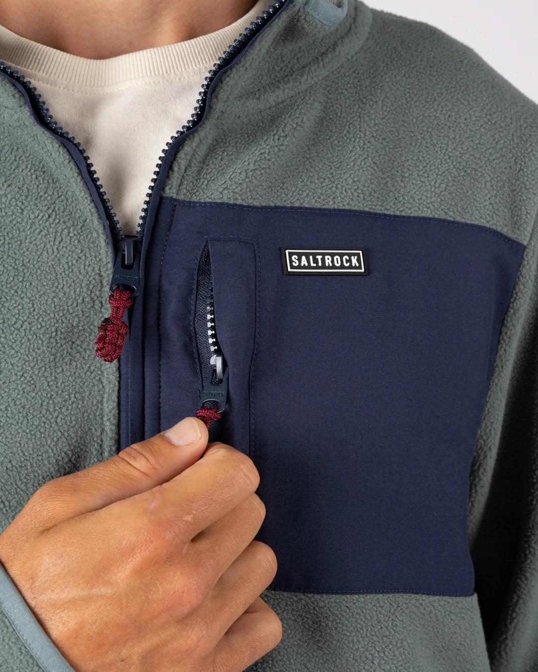 Saltrock Mens Leo Quarter Zip Fleece Green Clothing S / Green,M / Green,L / Green,XL / Green