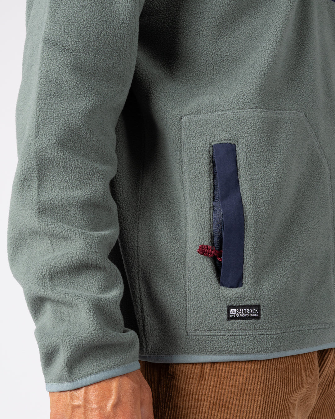 Saltrock Mens Leo Quarter Zip Fleece Green Clothing S / Green,M / Green,L / Green,XL / Green
