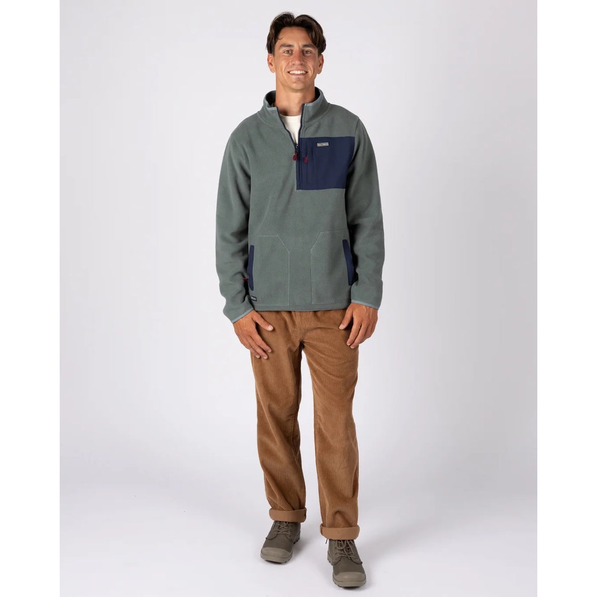 Saltrock Mens Leo Quarter Zip Fleece Green Clothing S / Green,M / Green,L / Green,XL / Green