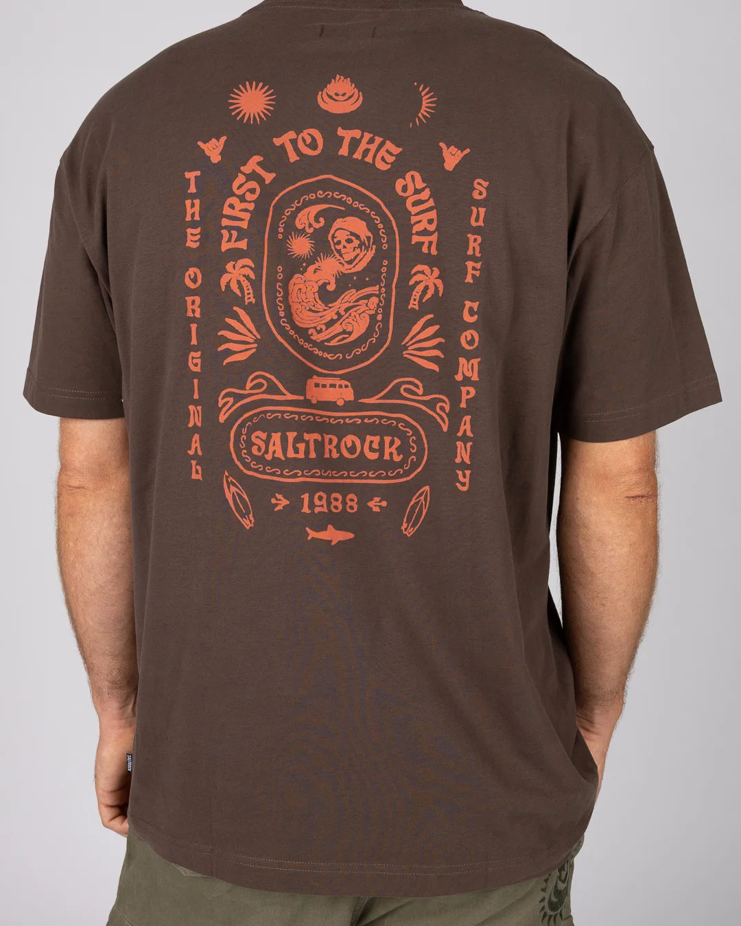 Saltrock Mens Cult Over Sized T-Shirt Brown Clothing M / Brown,L / Brown,XL / Brown