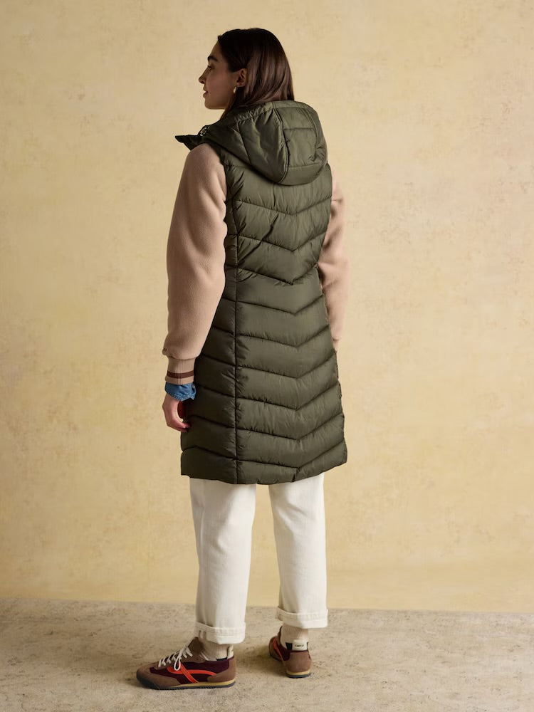 Joules Womens Moorsdale Longline Gilet F0760916 Khaki Clothing UK10 / Khaki,UK12 / Khaki,UK14 / Khaki,UK16 / Khaki,UK18 / Khaki