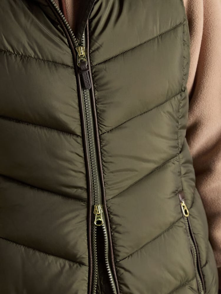 Joules Womens Moorsdale Longline Gilet F0760916 Khaki Clothing UK10 / Khaki,UK12 / Khaki,UK14 / Khaki,UK16 / Khaki,UK18 / Khaki