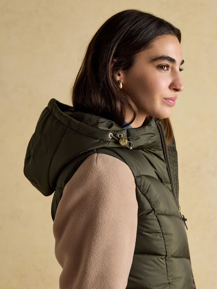 Joules Womens Moorsdale Longline Gilet F0760916 Khaki Clothing UK10 / Khaki,UK12 / Khaki,UK14 / Khaki,UK16 / Khaki,UK18 / Khaki