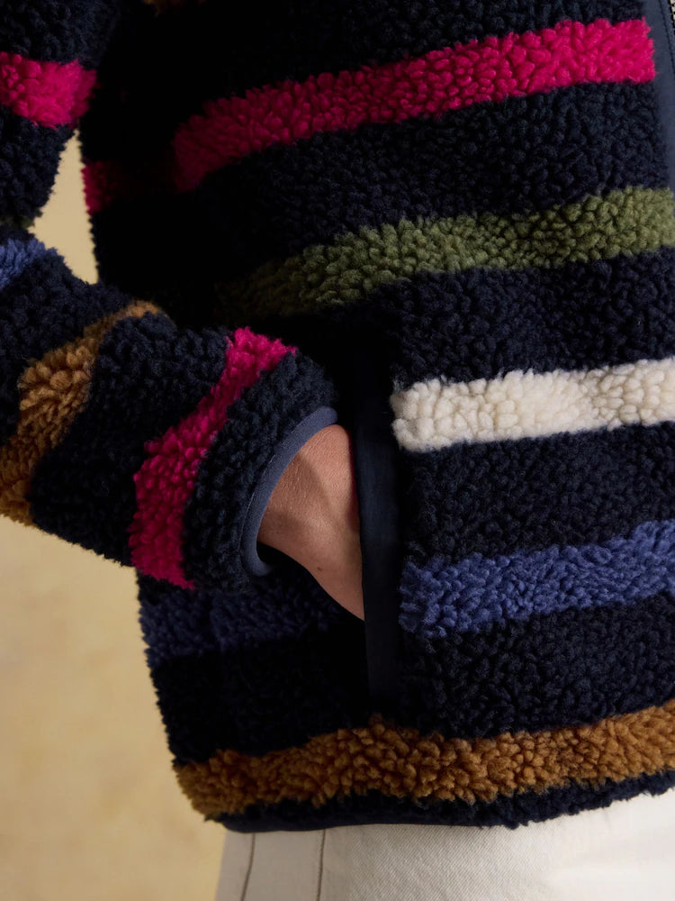 Joules Womens Lottie Borg Fleece Au2-359 Navy Multi Stripe Clothing UK10 / Multi,UK12 / Multi,UK14 / Multi,UK16 / Multi