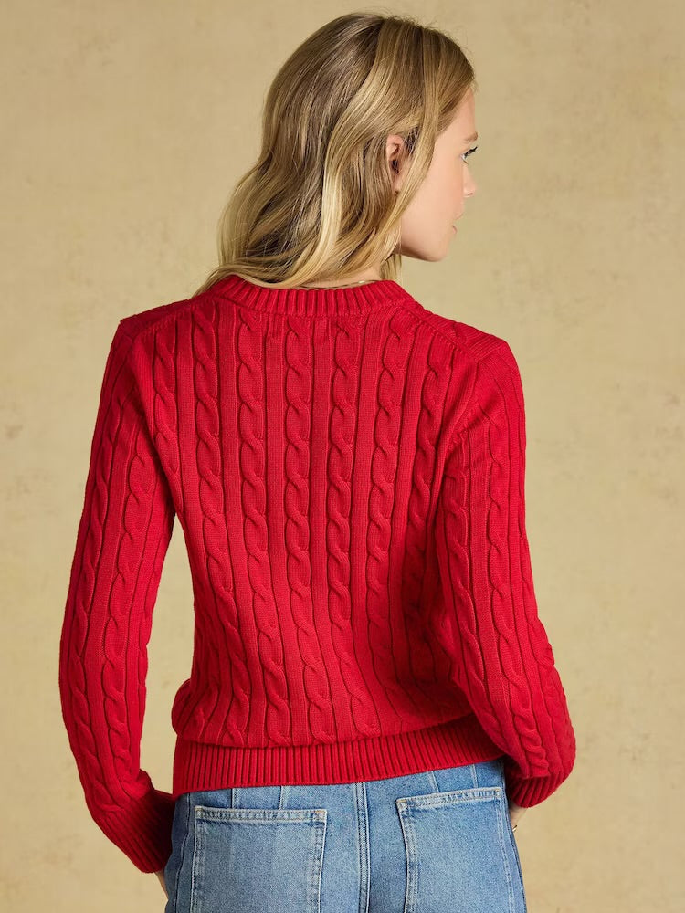 Joules Womens Classic Cable Sweater Y59140 Red Clothing UK8 / Red,UK10 / Red,UK12 / Red,UK14 / Red,UK16 / Red