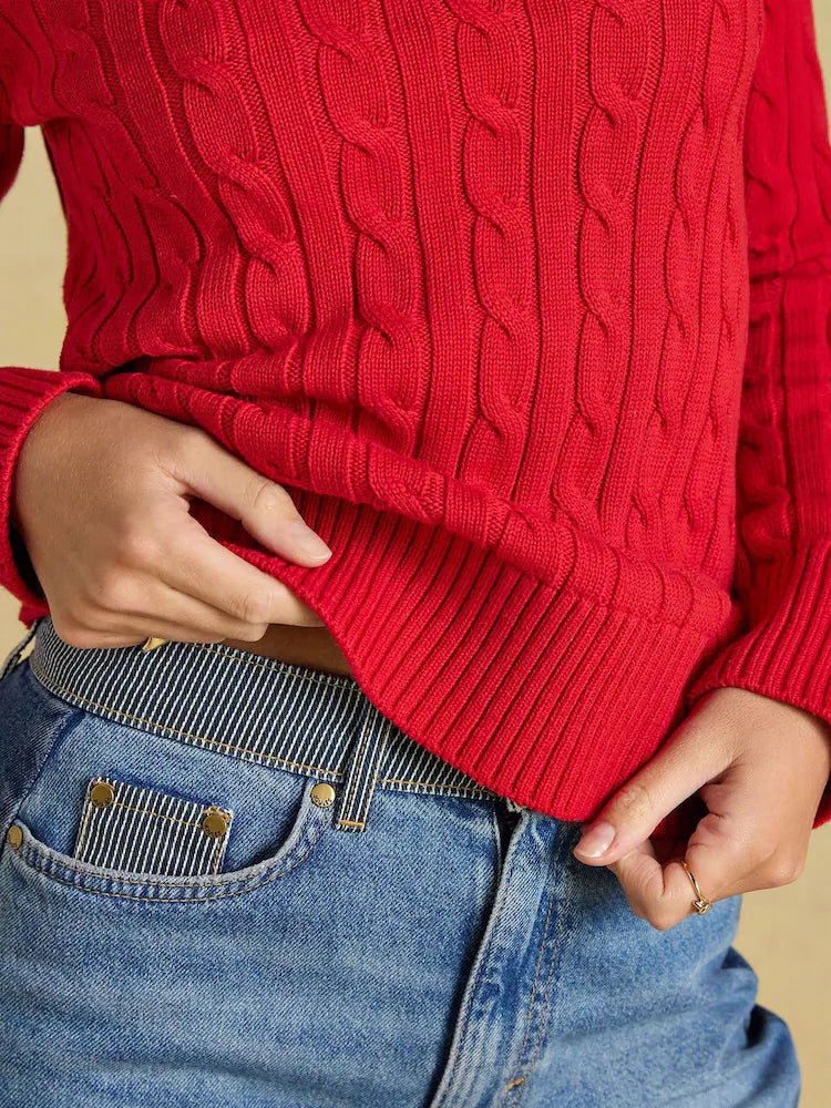 Joules Womens Classic Cable Sweater Y59140 Red Clothing UK8 / Red,UK10 / Red,UK12 / Red,UK14 / Red,UK16 / Red