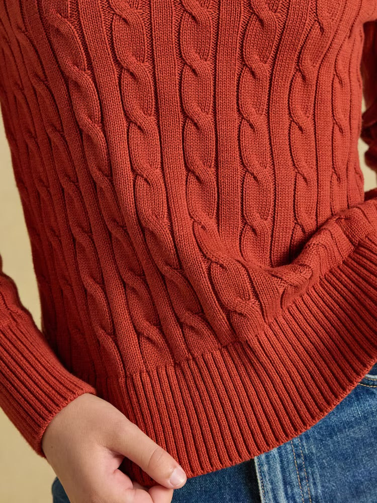 Joules Womens Classic Cable Sweater V55147 Burnt Orange Clothing UK10 / Grenadine,UK12 / Grenadine,UK14 / Grenadine,UK16 / Grenadine