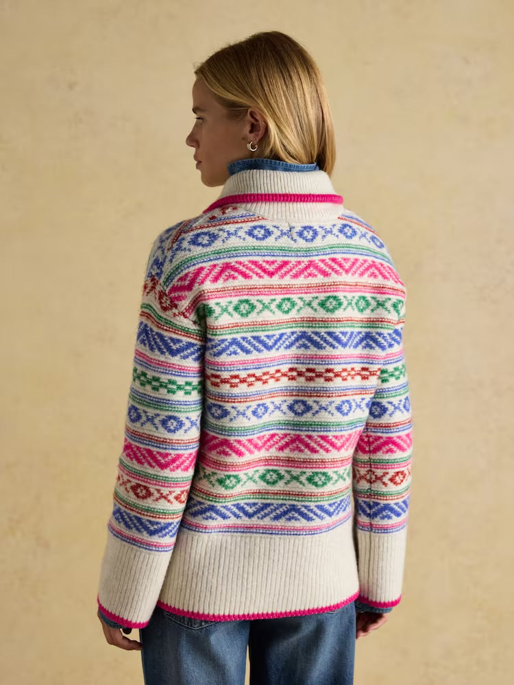Joules Womens Allaway Fairisle Quarter Zip Jumper At781703 Clothing S / Multi,M / Multi,L / Multi,XL / Multi